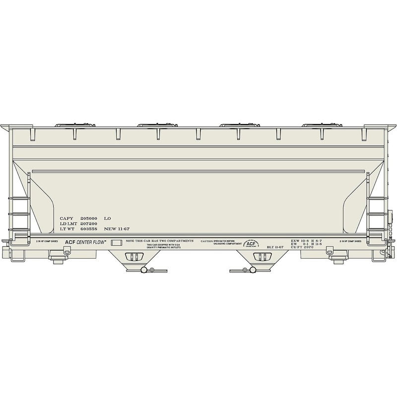 ACF 2-Bay Covered Hopper Data Only (gray)