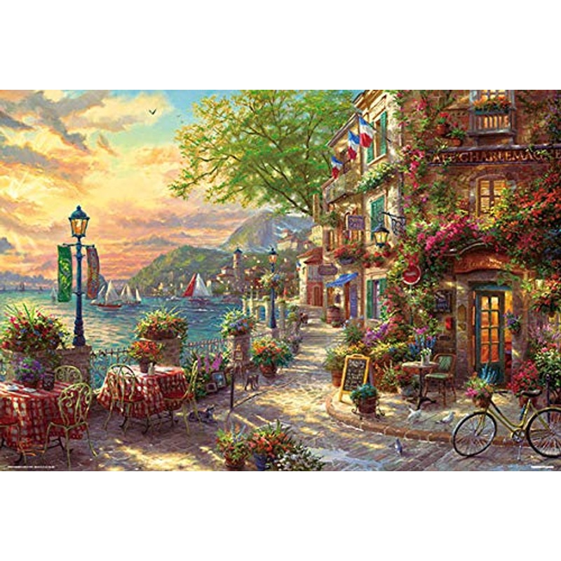 Beverly Jigsaw Puzzle 31-492 Thomas Kinkade French Riviera Cafe (1000 Pieces)