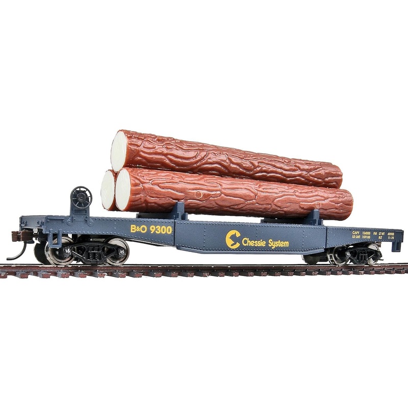 Log Dump Car w/3 Logs Chessie/Baltimore & Ohio #9300