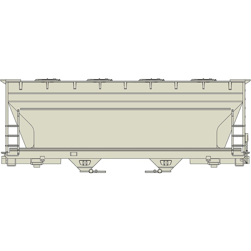ACF 2-bay Center-Flow Covered Hopper Kit Undecorate