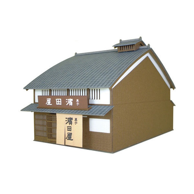 Sankei MK05-02 Townhouse with Japanese Style Chimney 1/87 HO Scale Paper Kits