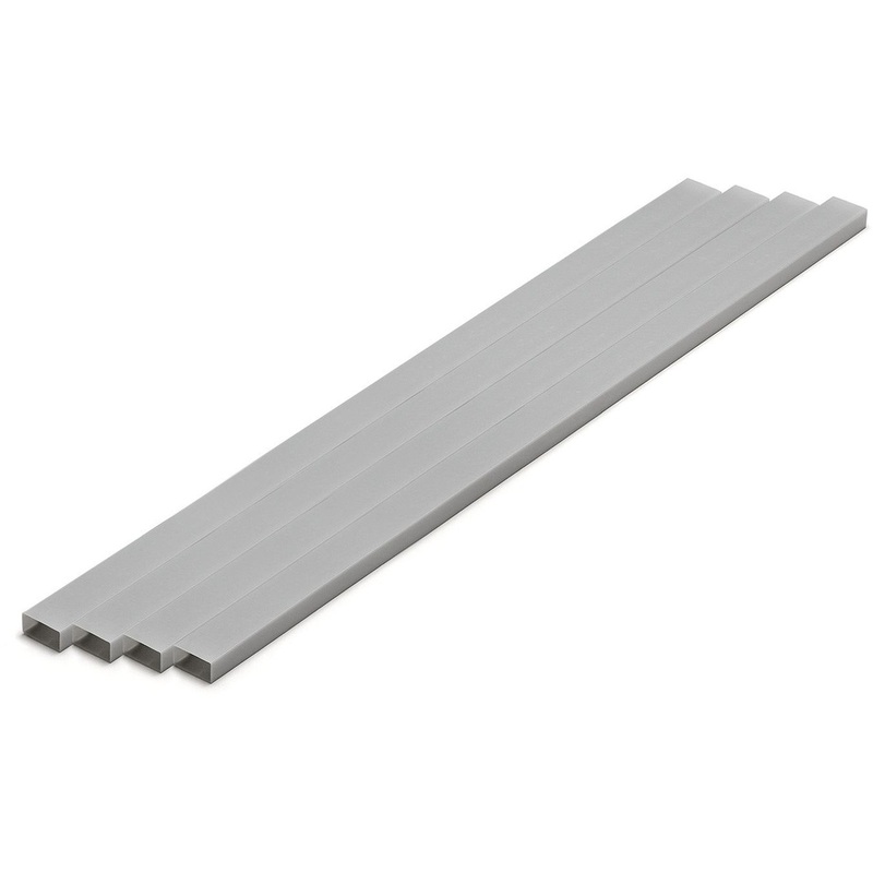 Wave Pla=Materials [Gray] Rectangular Pipe 6 x 12 mm 4pcs