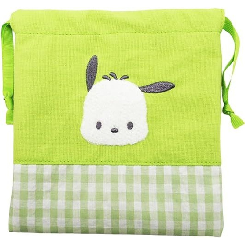 Nakajima Sanrio Characters Gingham Drawstring Pouch Pochacco