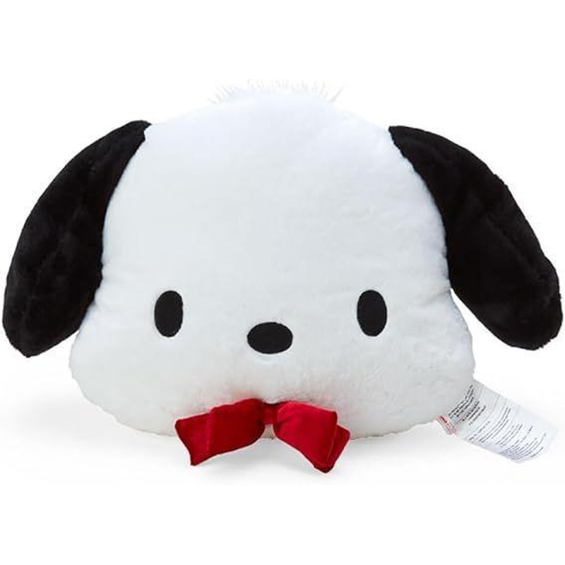 Sanrio Face Cushion Pochacco (35th Anniversary Red Ribbon)