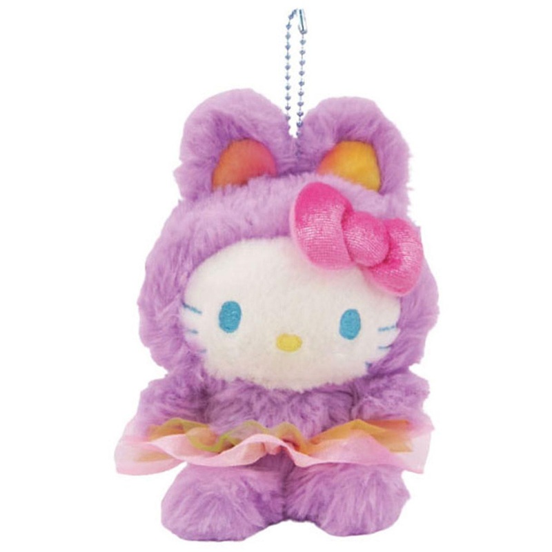 Nakajima Sanrio Mascot Holder Hello Kitty in Purple Bunny Suit