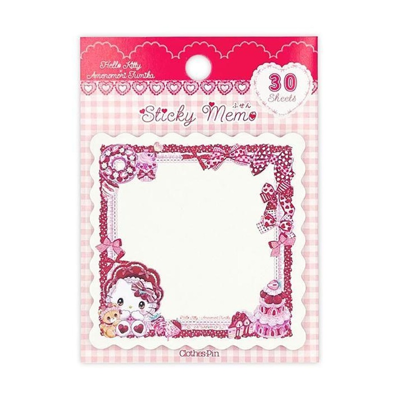 Sanrio Characters x Amenomori Fumika Sticky Memo Hello Kitty