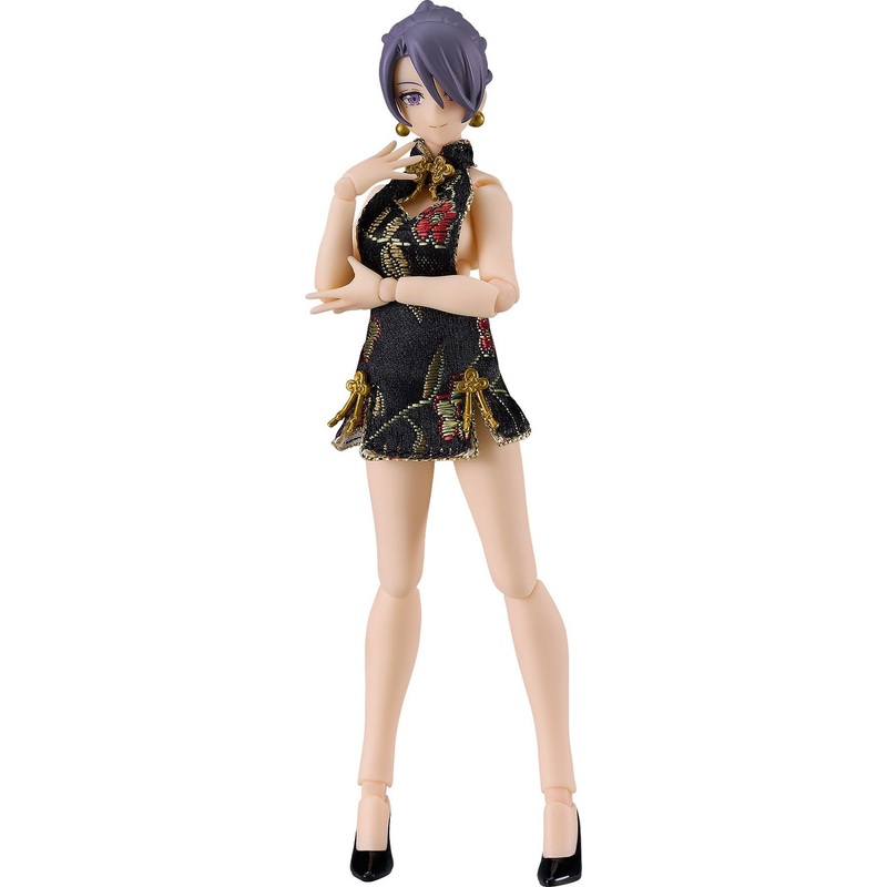 Max Factory figma Female Body (Mika) with Mini Skirt Chinese Dress Outfit (Black) (figma Styles)