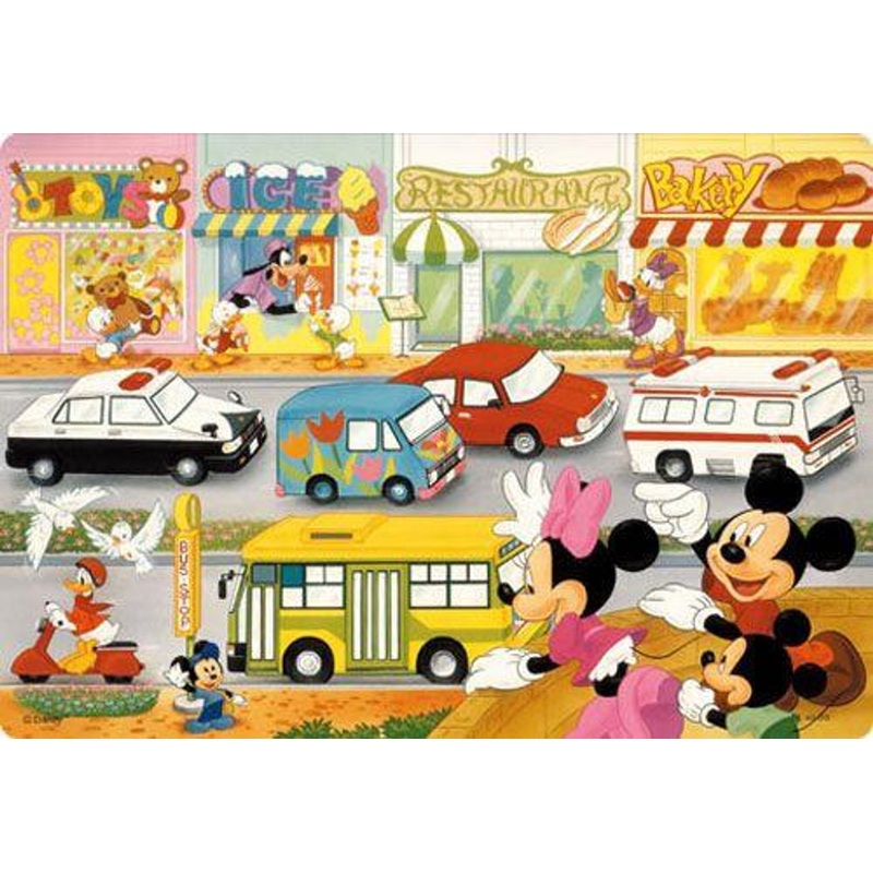 Tenyo DC60-015 Jigsaw Puzzle Disney Micky and Friends – We love vehicles! (60 Pieces) Child Puzzle