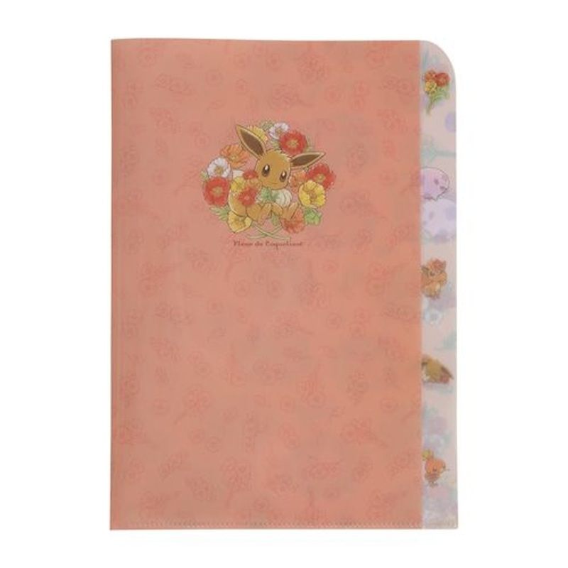 Pokemon Center Original Clear File Folder 5 Pockets Eevee Fleur de Coquelicot