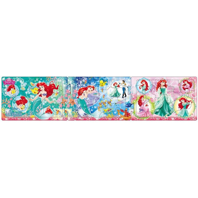 Apollo-sha 24-177 Jigsaw Puzzle Disney The Little Mermaid Panorama Puzzle (10+15+20 Pieces)