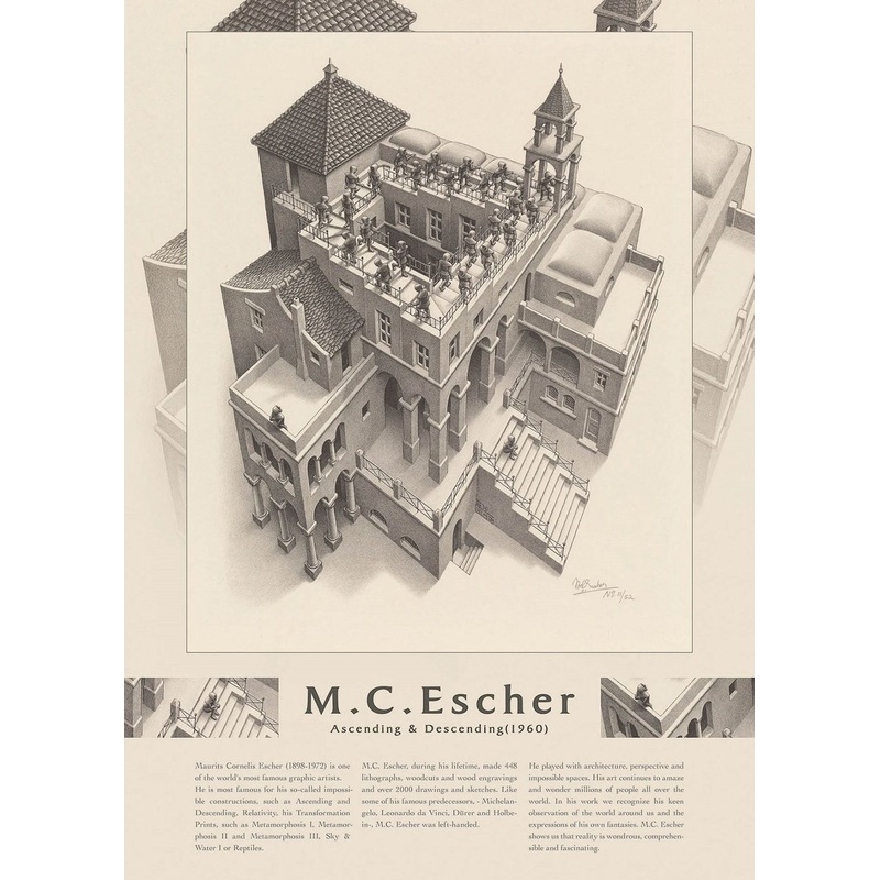 Epoch Jigsaw Puzzle 06-100 Maurits Cornelis Escher Ascending & Descending 1960 (500 Pieces)