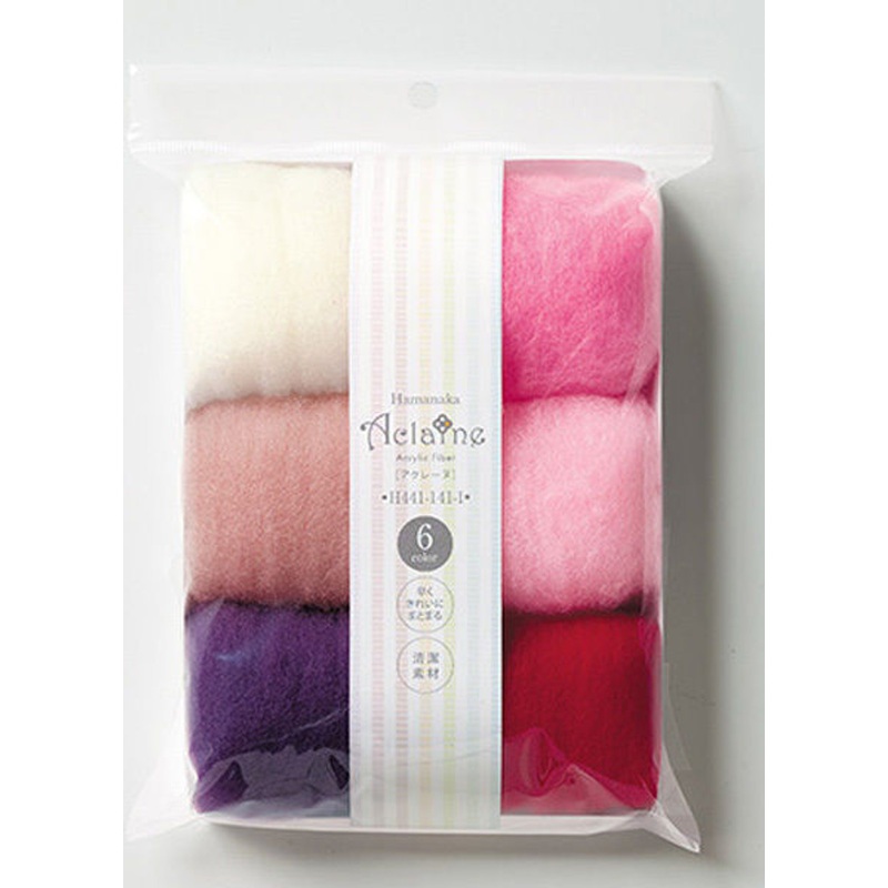 Hamanaka H441-141-1 Aclaine Acrylic Fiber 6 Color Set No.1