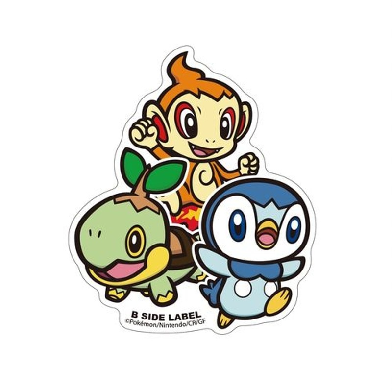 Pokemon Center B-SIDE LABEL BIG StickerTurtwig & Chimchar & Piplup
