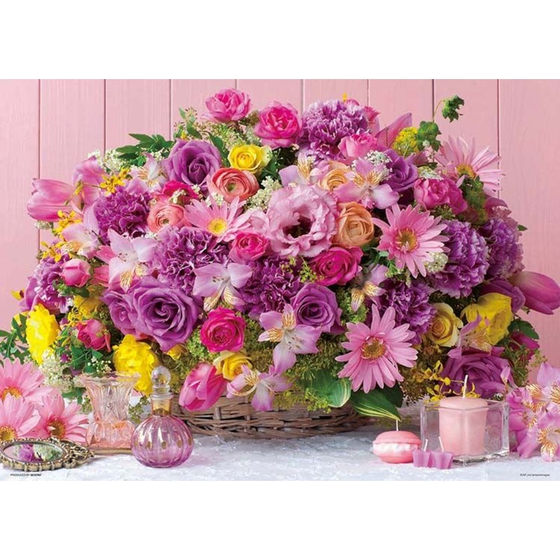 Beverly 600-011 Jigsaw Puzzle Flower Bouquet Happiness Blooms (600 Pieces)