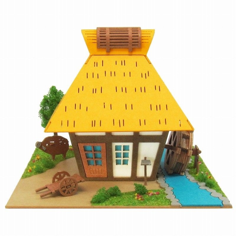Sankei MP05-09 Farmer & Water Mill Non-Scale Miniature Art Paper Kits Paper Kits