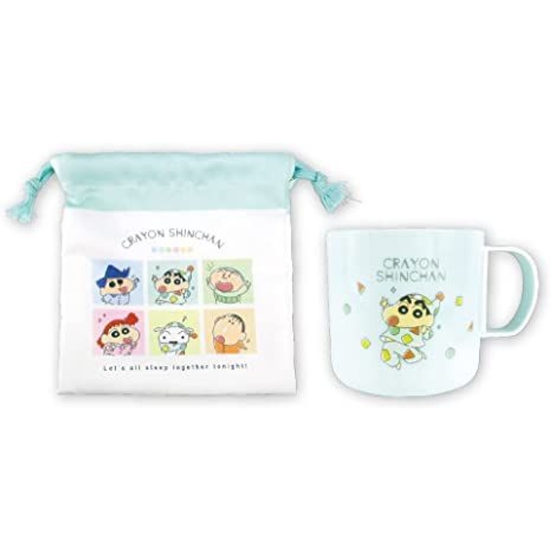 T’s Factory Crayon Shin-chan Plastic Cup & Drawstring Bag Set Pajama Time