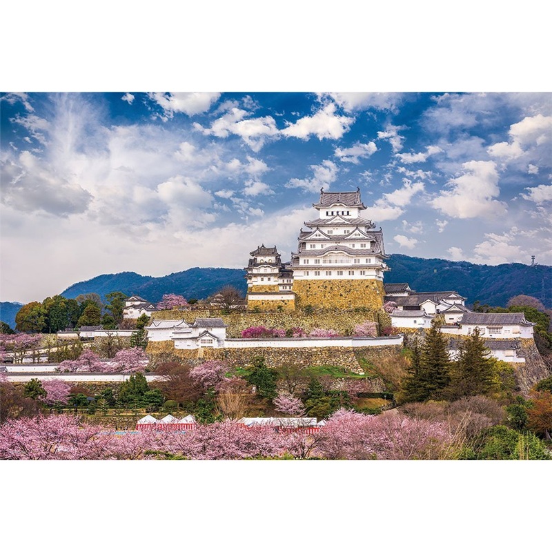 Yanoman Jigsaw Puzzle 10-1313 Himeji Castle Sakura Cherry Blossoms (1000 Pieces)