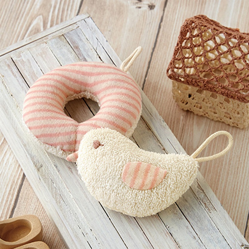 Hamanaka H434-530 Organic Cotton Handicraft Kit Baby Rattle Chick & Doughnut