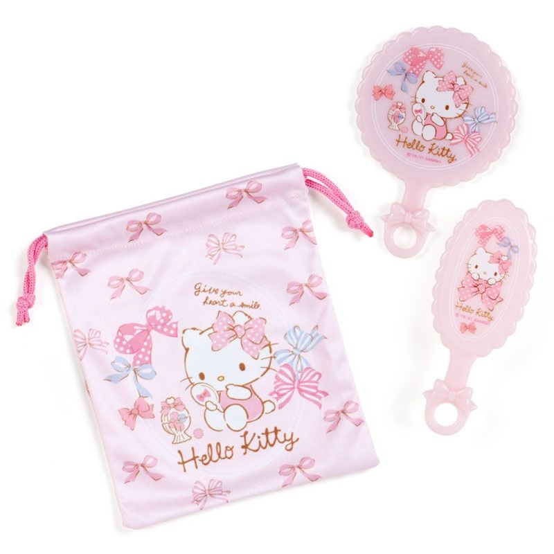 Sanrio Mirror and Hair Brush Set Hello Kitty