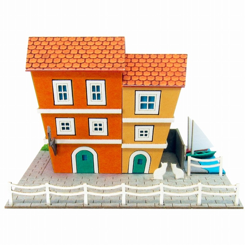 Sankei MP05-05 Small Port City Non-Scale Miniature Art Paper Kits Paper Kits