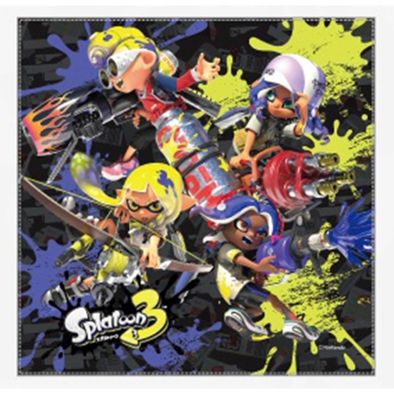 Sun Art Handkerchief Splatoon 3 Characters Black