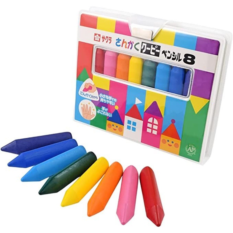SakuraCraypas Triangle Coupy Pencil 8 Colors