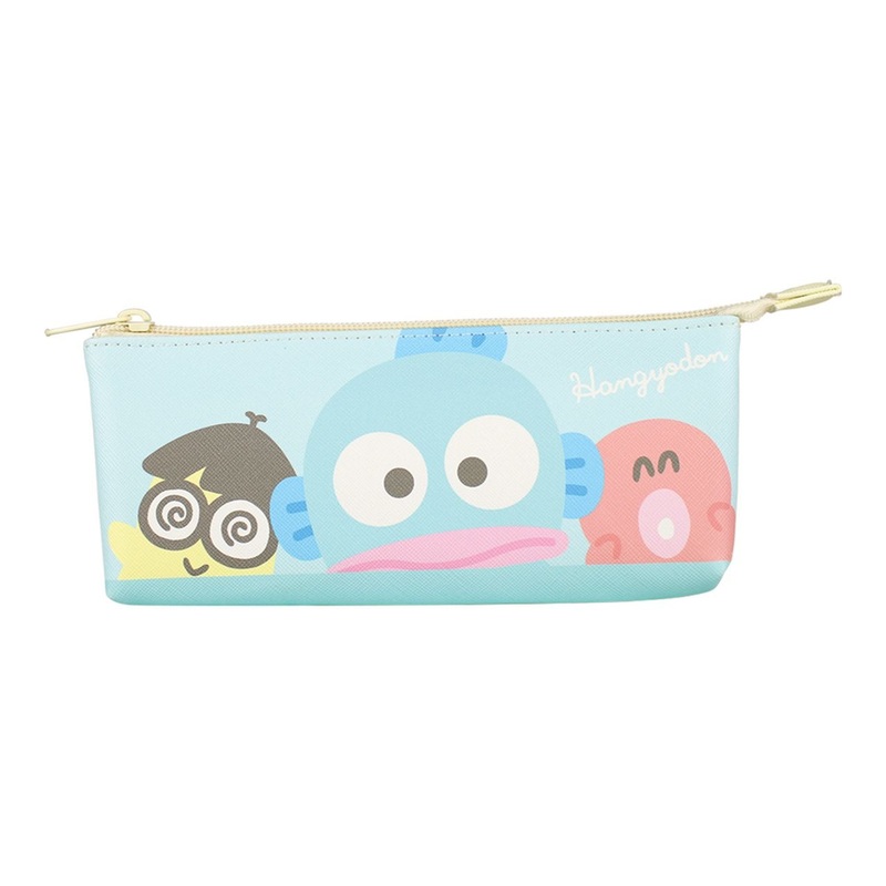 T’s Factory Sanrio Slim Boat-Shaped Pouch – Green & Blue – Hangyodon and Tuxedo Sam