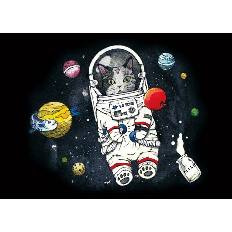 Epoch 79-101s Jigsaw Puzzle Tomoko Inaba illustration Space Cat (500 Pieces)