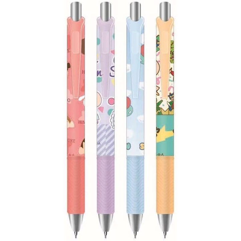 Gel Knock Ballpoint Pen Set of 4 Crayon Shin-chan Pajama