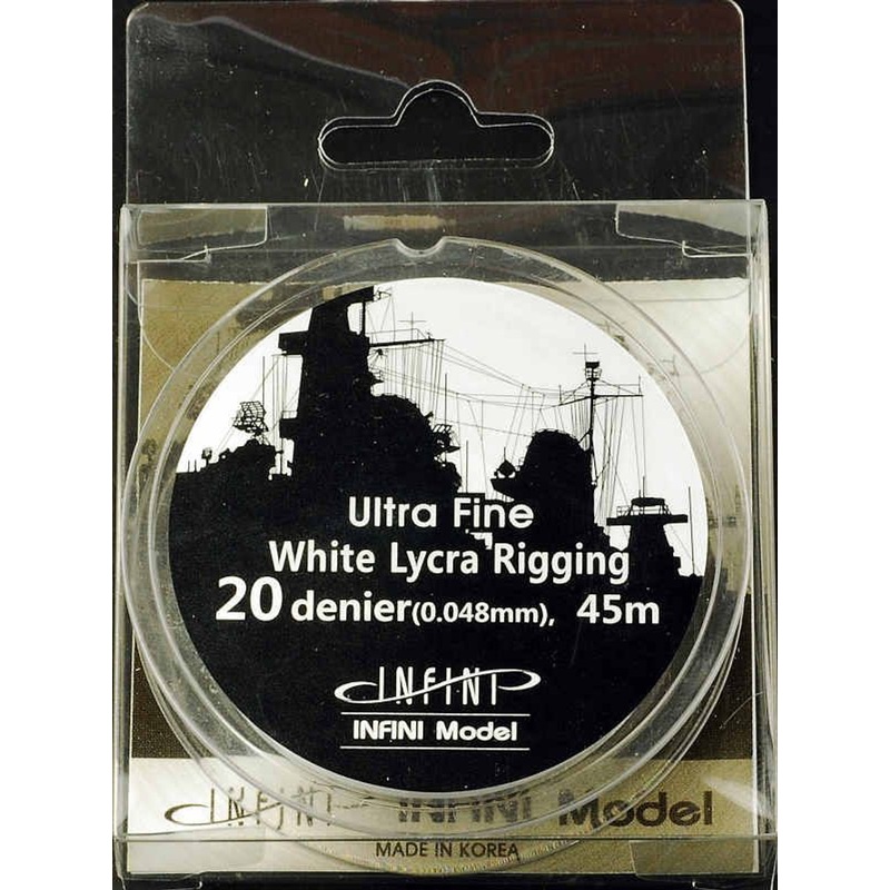 INFINI Model Ultra Fine White Lycra Rigging 20 Denier 45m (145ft)