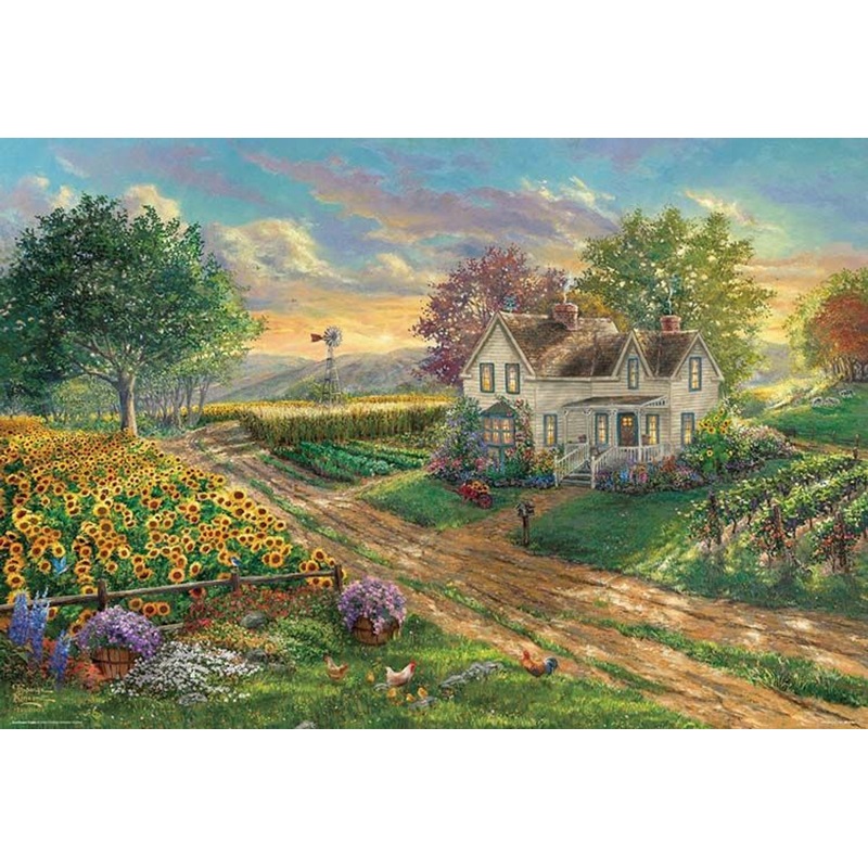 Beverly 1000-025 Jigsaw Puzzle Blooming Sunflowers Along a Country Road (1000 Pieces)