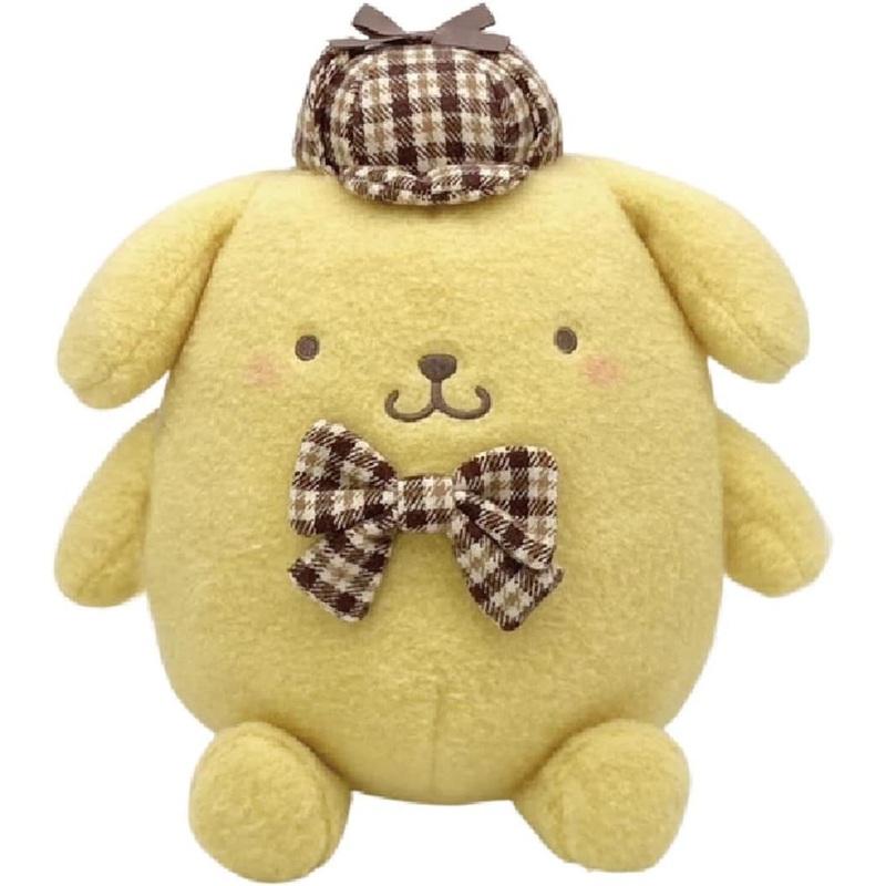 Nakajima Sanrio Plush Toy M Pom Pom Purin (Fluffy Mocha Check)