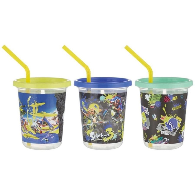 Skater Plastic Tumbler with Straw Set of 3 Splatoon 3