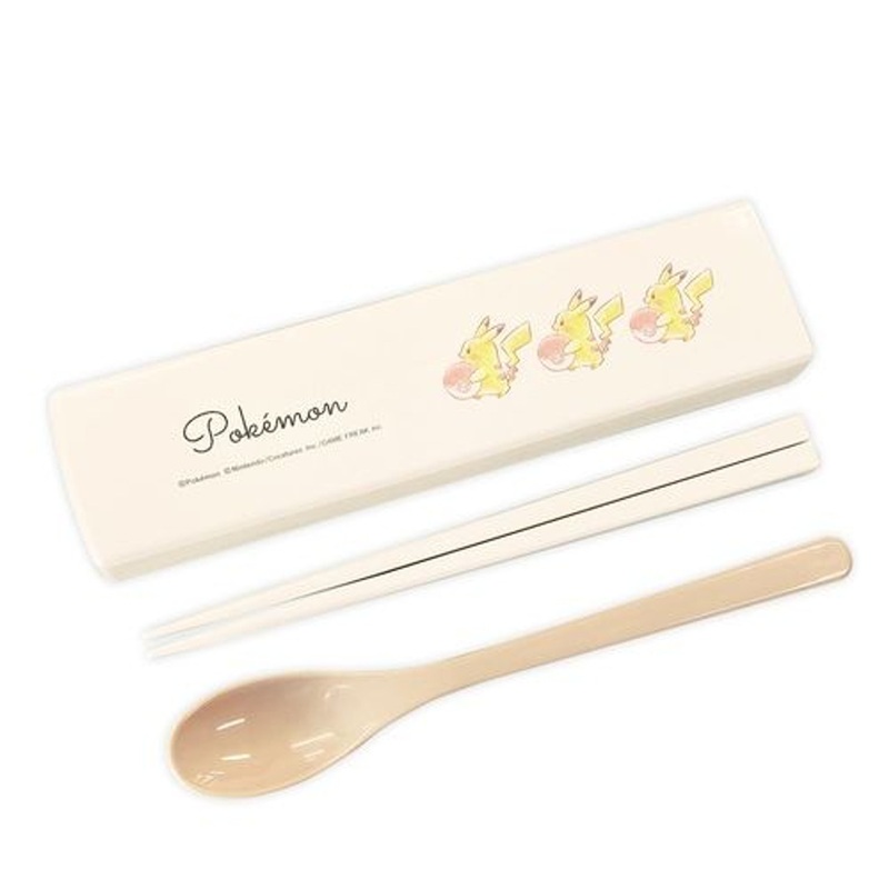 Pokemon Center Original Chopsticks and Spoon with Case Set Latte