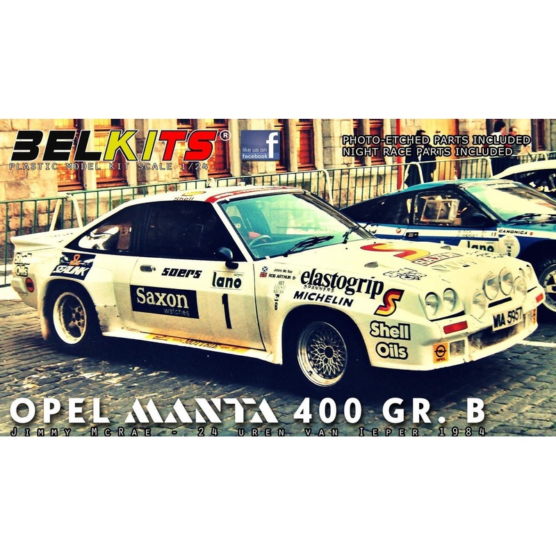 Aoshima (BELKitS) 105504 Opel Manta 400 GR.B Jimmy McRae 24 Uren van Ieper 1/24 Scale kit