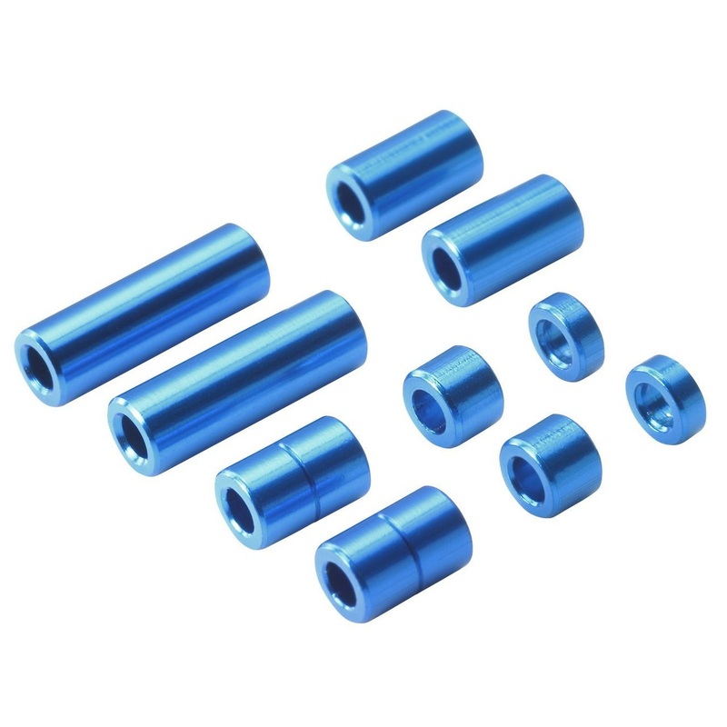 Tamiya 95310 Mini 4WD Aluminum Spacer Set Blue 12/6.7/6/3/1.5mm (2pcs/ea)