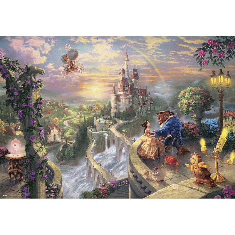 Tenyo Japan Jigsaw Puzzle D-1000-487 Thomas Kinkade Disney Beauty and the Beast (1000 Pieces)