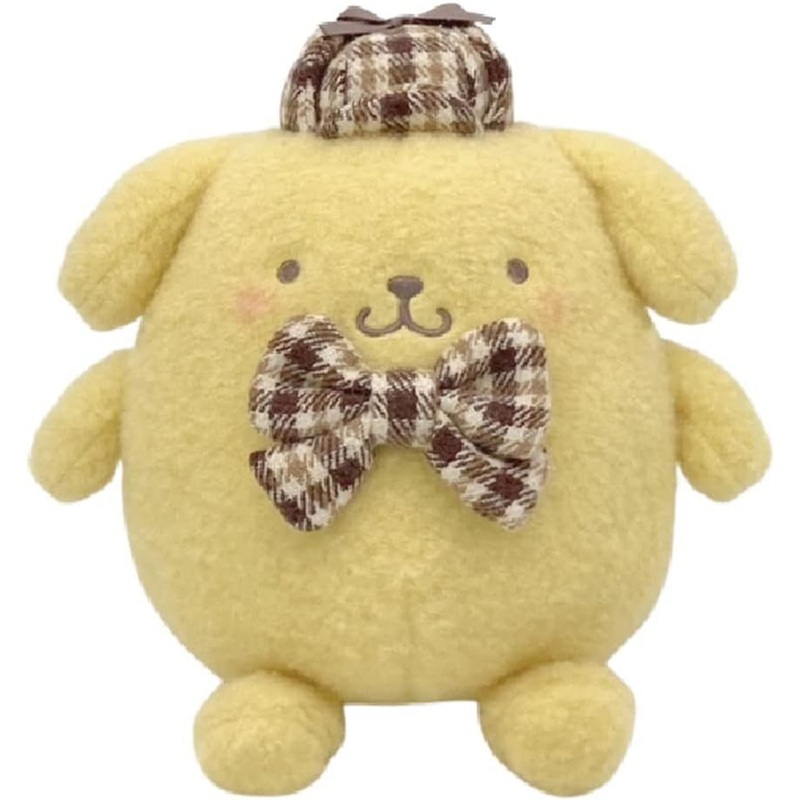 Nakajima Sanrio Plush Toy S Pom Pom Purin (Fluffy Mocha Check)