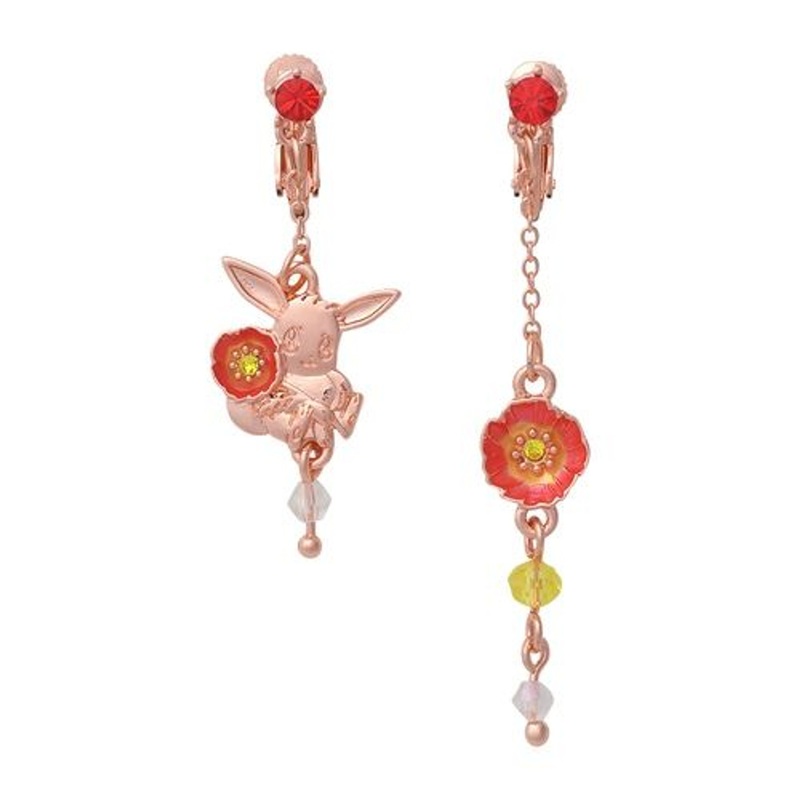 Pokemon Center Original Clip-On Earring Eevee Fleur de Coquelicot