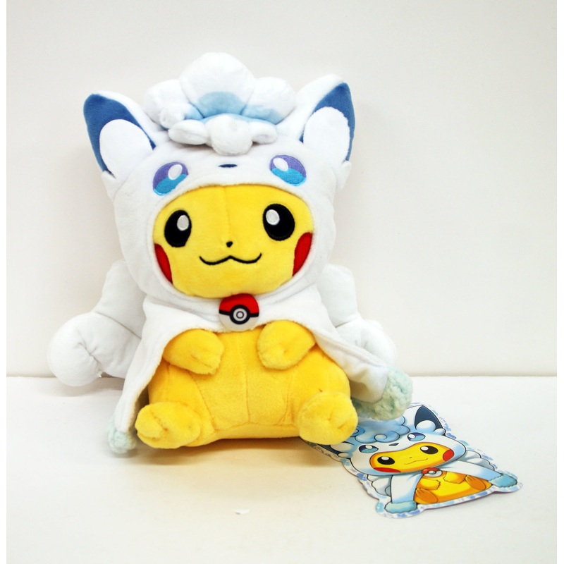 Pokemon Center Original Plush Doll Alola Vulpix (Rokon) Poncho Pikachu