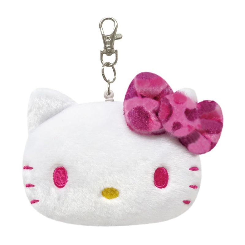 Sanrio Hello Kitty Face Pass Case Pink Leopard Pattern