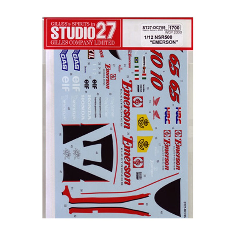 Studio27 ST27-DC785 NSR500 Emerson #10/#65 WGP 2000 for Tamiya 1/12