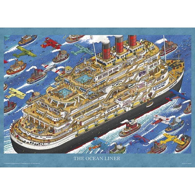 Yanoman 05-1027 Jigsaw Puzzle Hiro Kamigaki Illustration The Beginning is A Luxury Cruise Ship (500 Pieces)