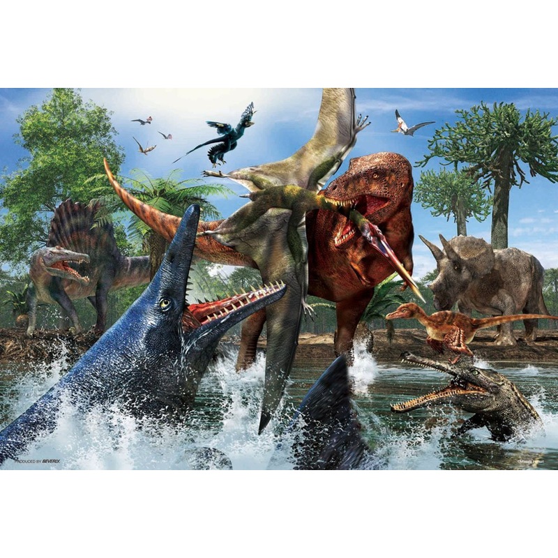 Beverly Jigsaw Puzzle L74-168 Dinosaur Tyrannosaurus Mosasaurus (150 L-Pieces)