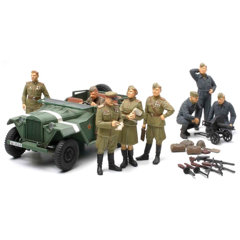 Tamiya 89767 Russian Field Car GAZ-67B with Officers 1/48 Scale Kit