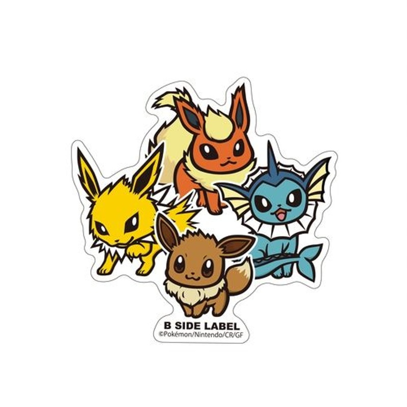 Pokemon Center B-SIDE LABEL BIG Sticker  Eevee & Vaporeon & Jolteon & Flareon