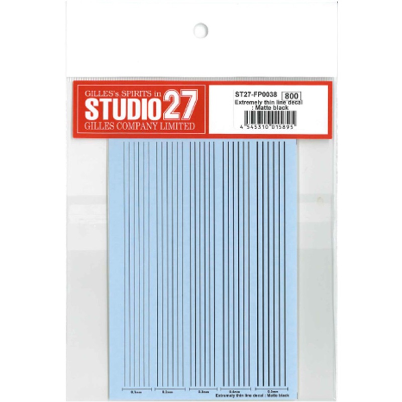 Studio27 ST27-FP0038 Extremely Thin Line Decal Matte Black