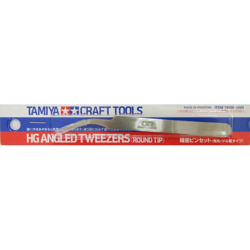 Tamiya 74108 Craft Tools – HG Angled Tweezers (Round Tip)