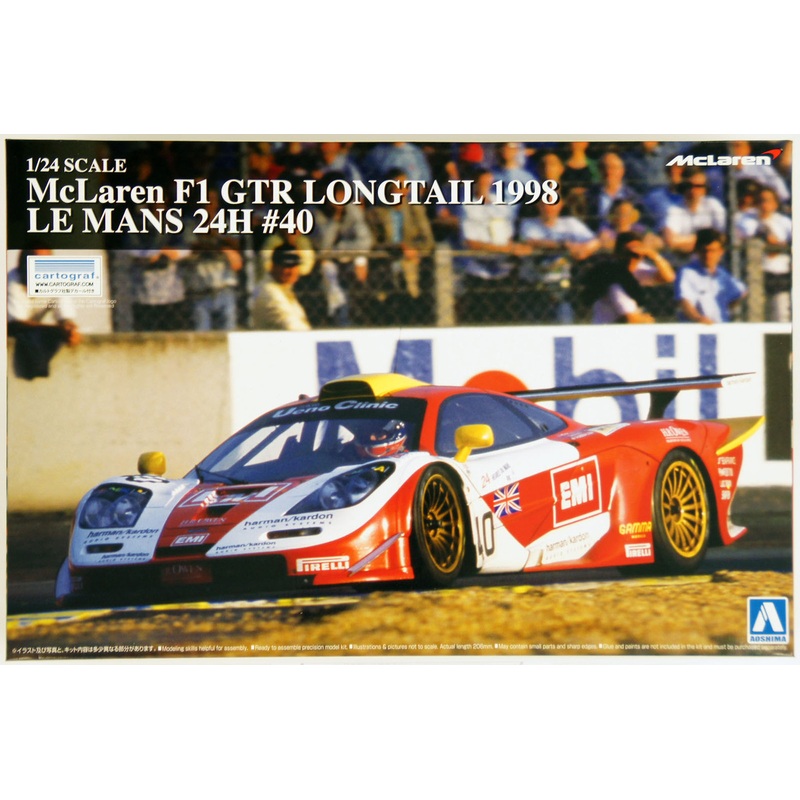 Aoshima 14189 McLaren F1 GTR Long Tail 1998 Le Mans 24H #40 1/24 Scale Kit