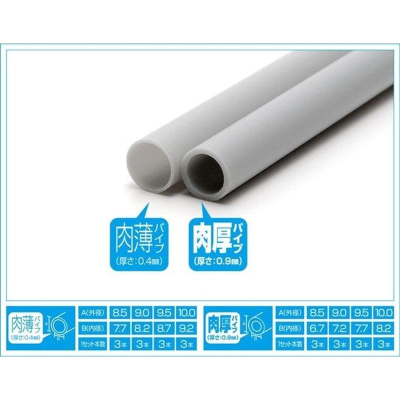 Wave Pla Pipe Gray 8.5mm Thin x3 Set